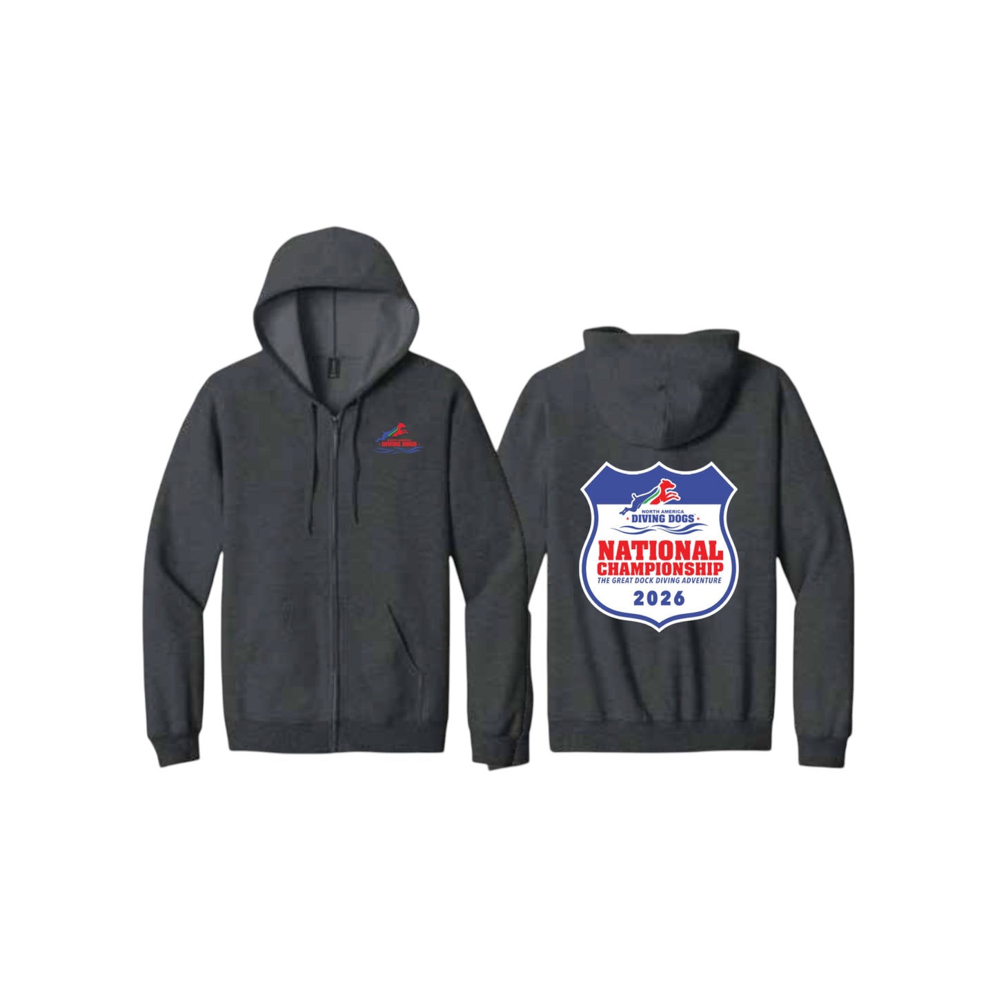 2026 National Championship Unisex Zip Up Hoodie: Dark Heather