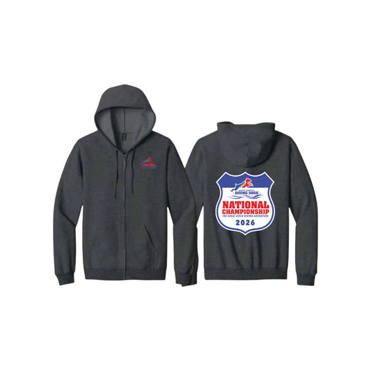 2026 National Championship Unisex Zip Up Hoodie: Dark Heather